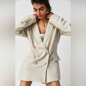 NWT Free People Olivia Pebble Blazer- PEBBLE/SND/SABLE